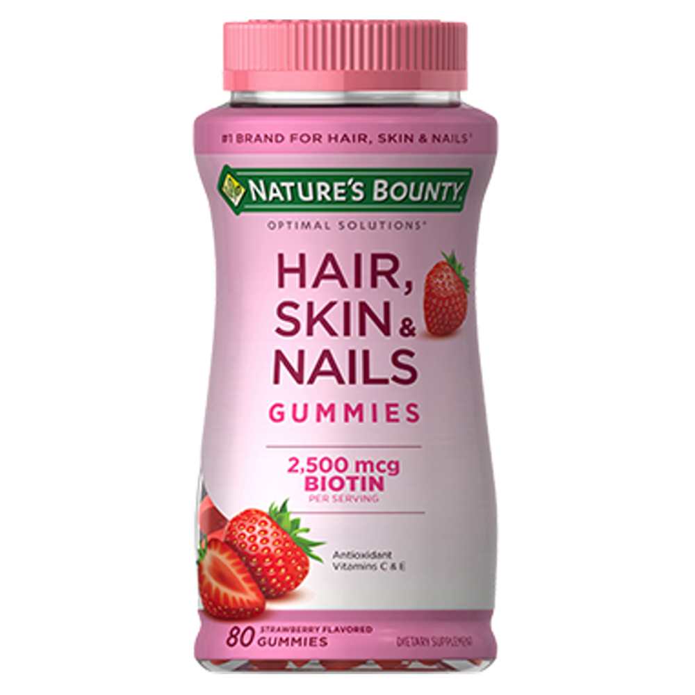 Nature's Bounty Hair, Skin &amp; Nails 2,500 Mcg of Biotin, 80 Gummies