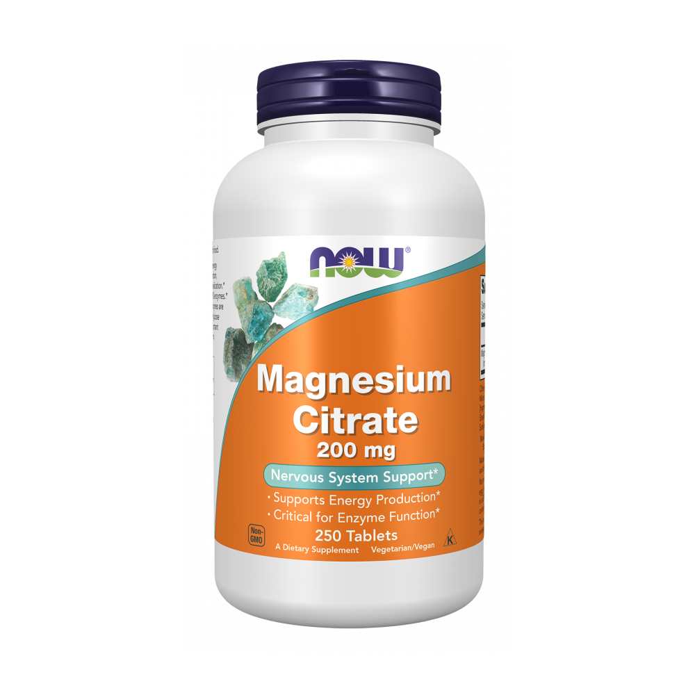 Now Foods Magnesium Citrate – 200mg – Nervous System &amp; Energy Support – 100 Tablets