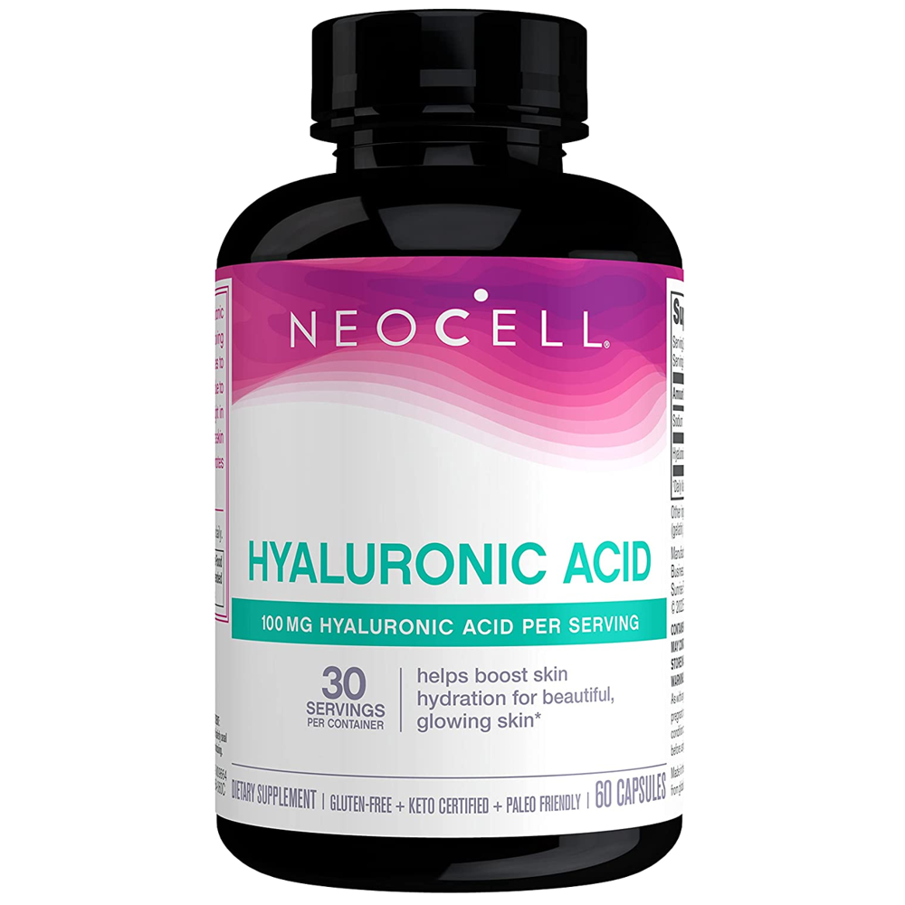 NeoCell Hyaluronic Acid 100MG - Skin Hydration &amp; Glow - 60 Capsules