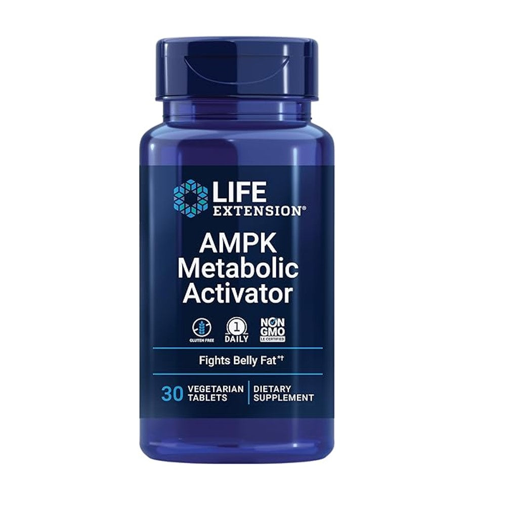 Life Extension AMPK Metabolic Activator – Fights Belly Fat &amp; Supports Metabolism Non-GMO | 30 Vegetarian Tablets | Dietary Supplement