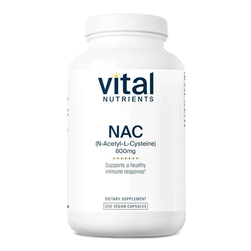 Vital Nutrients NAC (N-Acetyl-L-Cysteine) 600mg – Immune &amp; Antioxidant Support | 200 Vegan Capsules