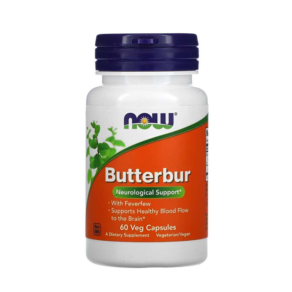 Now Foods Butterbur with Feverfew – Neurological &amp; Healthy Blood Flow Support (60 Veg Capsules)