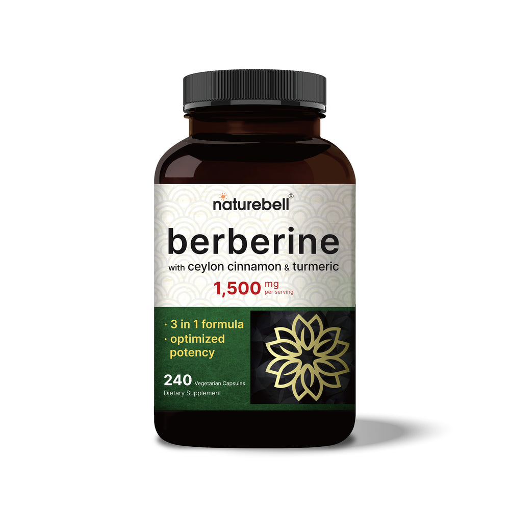 NatureBell Berberine 1,500mg with Ceylon Cinnamon & Turmeric 240 Capsules