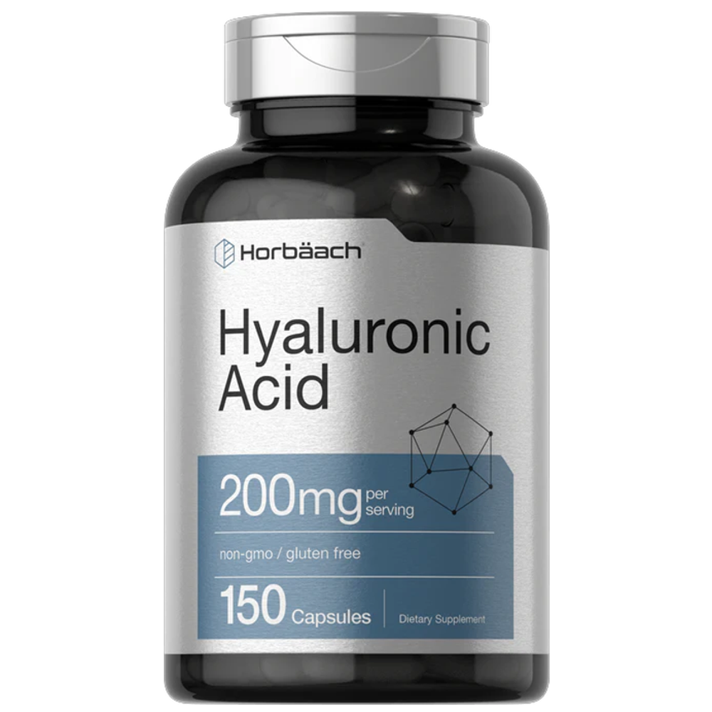 Horbaach Hyaluronic Acid 200mg - Skin &amp; Joint Support - Non-GMO, Gluten-Free - 150 Capsules