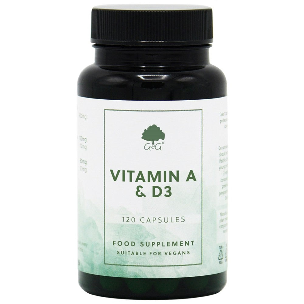 G&amp;G Vitamin A &amp; D3 (120 Vegan Capsules) - Premium Supplement for Daily Wellness