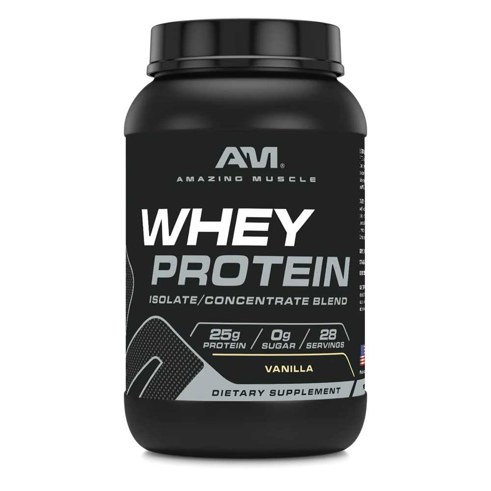 Amazing Muscle Whey Protein Isolate &amp; Concentrate Powder Vanilla Flavor