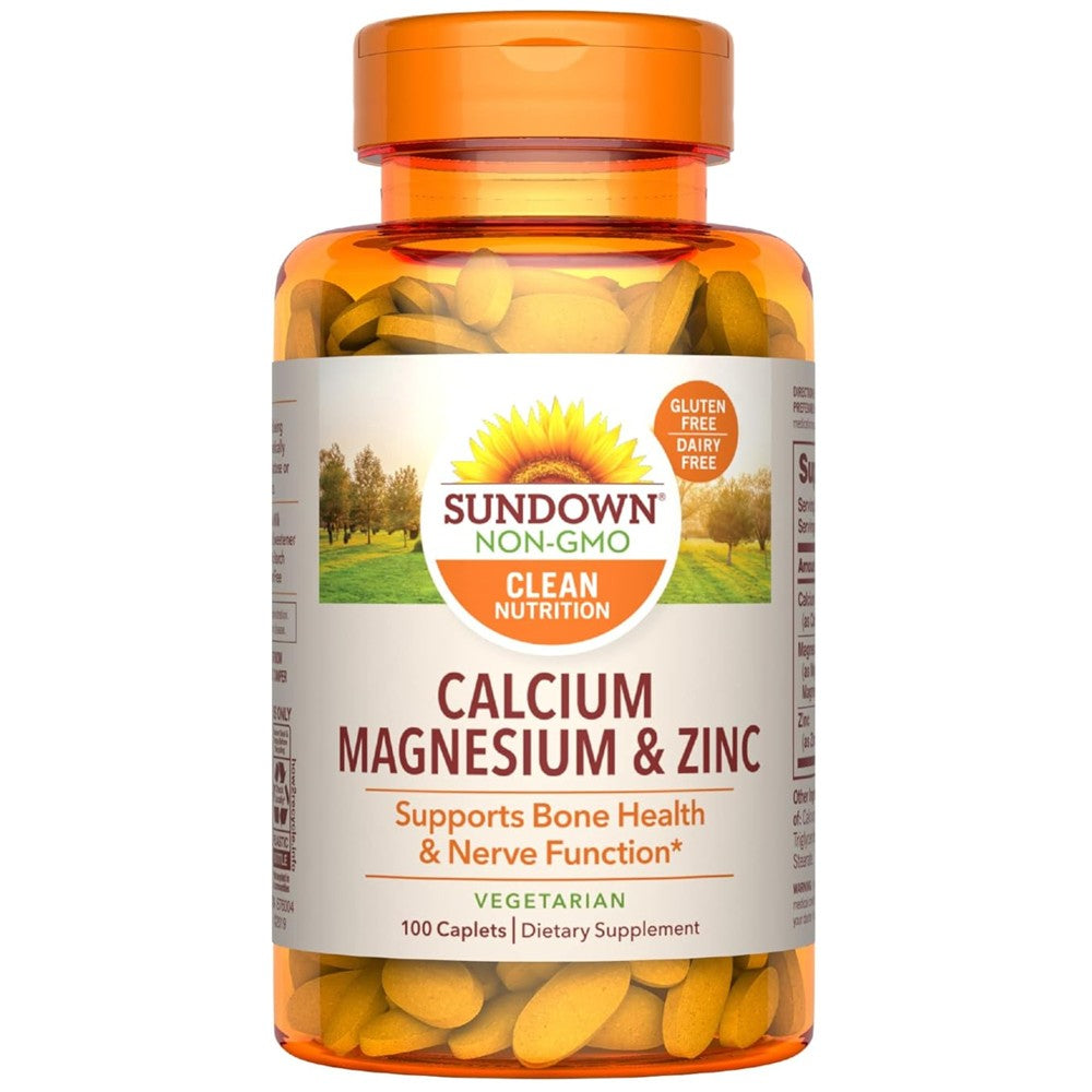 Sundown Non-GMO Calcium Magnesium &amp; Zinc 100 Caplets