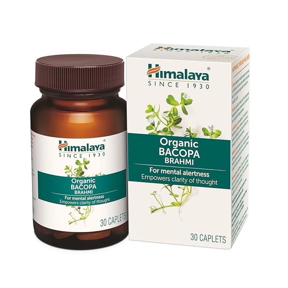 Himalaya Organic Bacopa Brahmi – Supports Mental Alertness &amp; Clarity of Thought | 30 Caplets