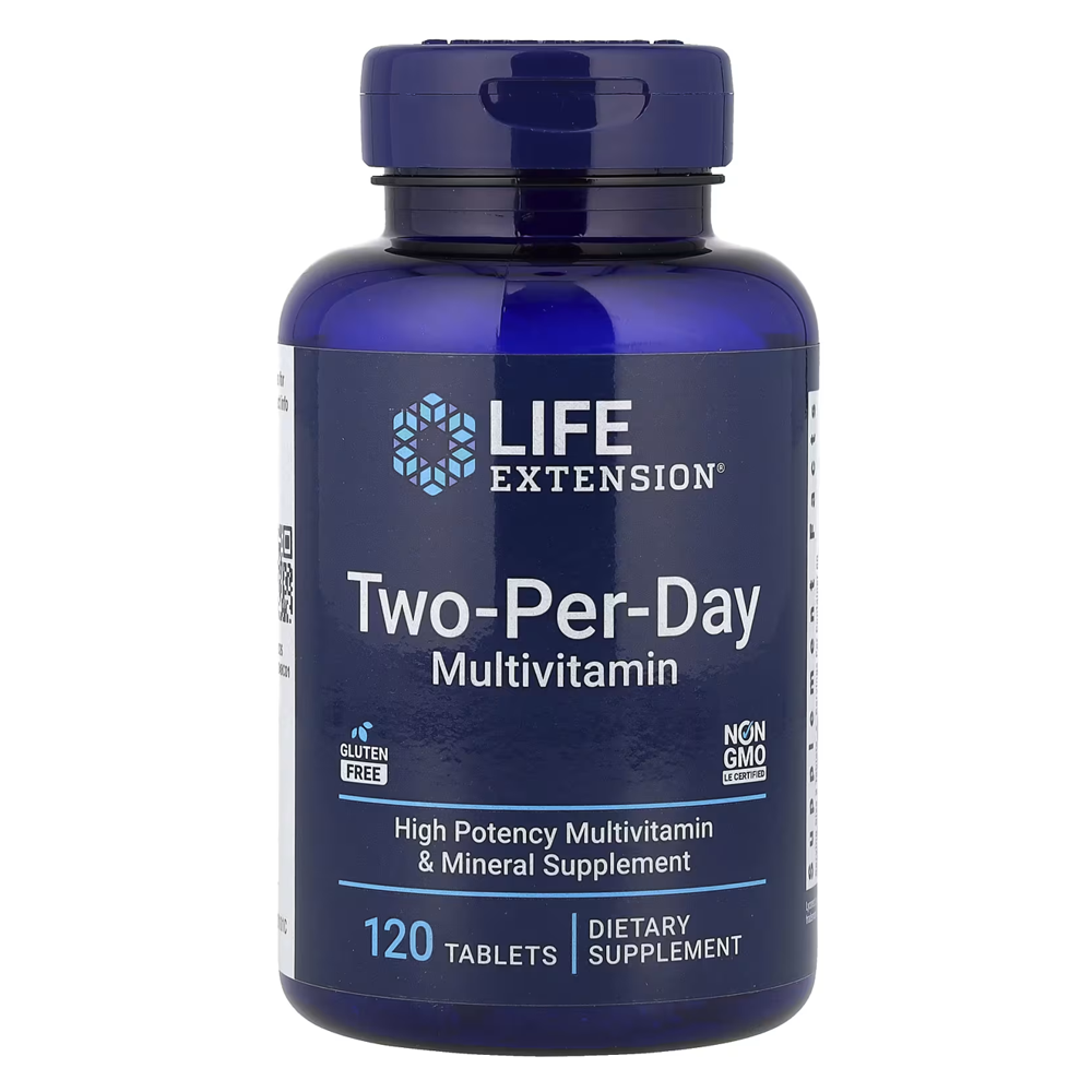 Life Extension Two-Per-Day Multivitamin - 120 Tablets | High Potency &amp; Mineral Supplement | Gluten-Free, Non-GMO