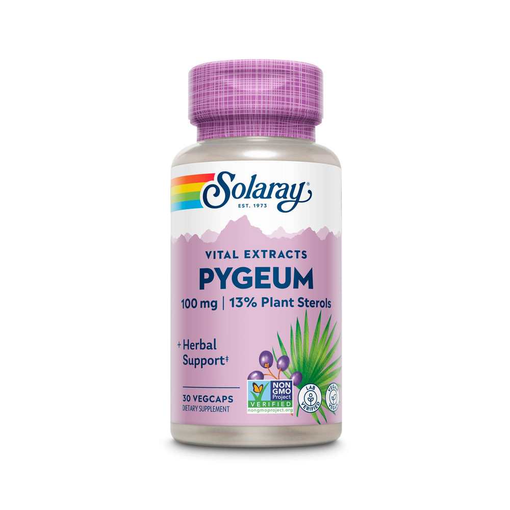 Solaray Pygeum Bark Extract, 100mg 30 Caps