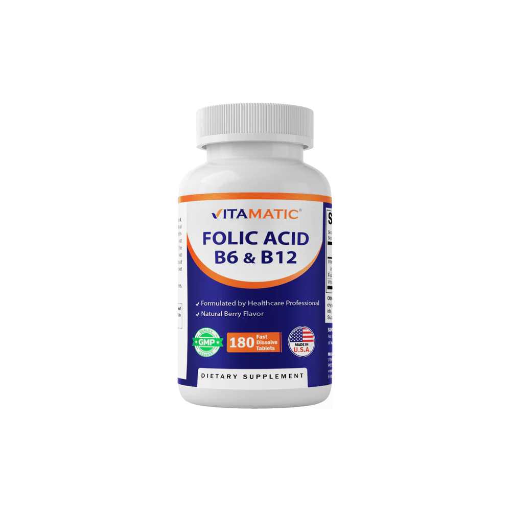 Vitamatic Folic Acid B6 &amp; B12 - 180 Tablets