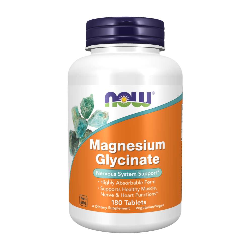 Now Foods Magnesium Glycinate – Nervous System &amp; Muscle Support – 180 Tablets