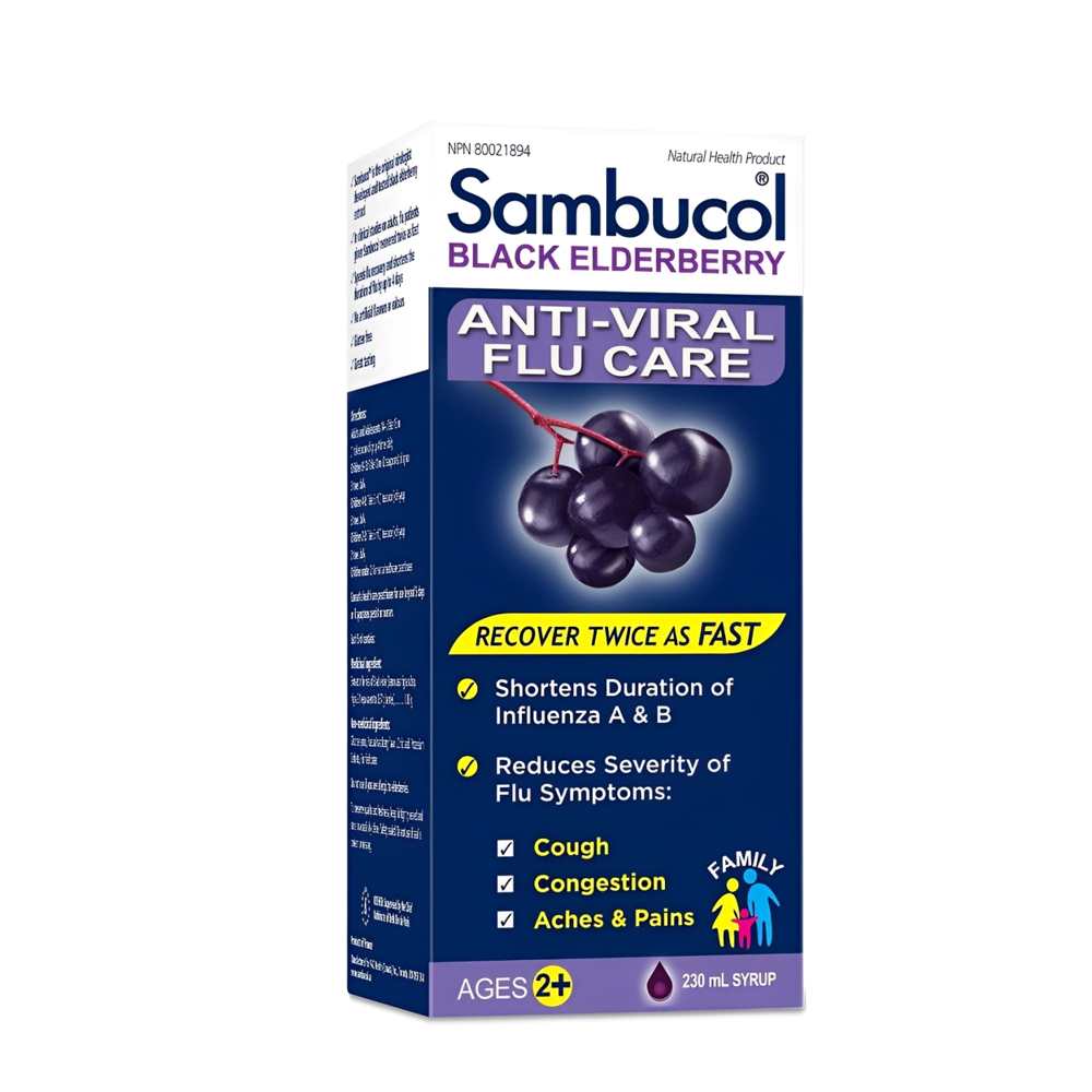 Sambucol Black Elderberry Anti-Viral Flu Care- Rapid Recovery &amp; Symptom Relief Syrup
