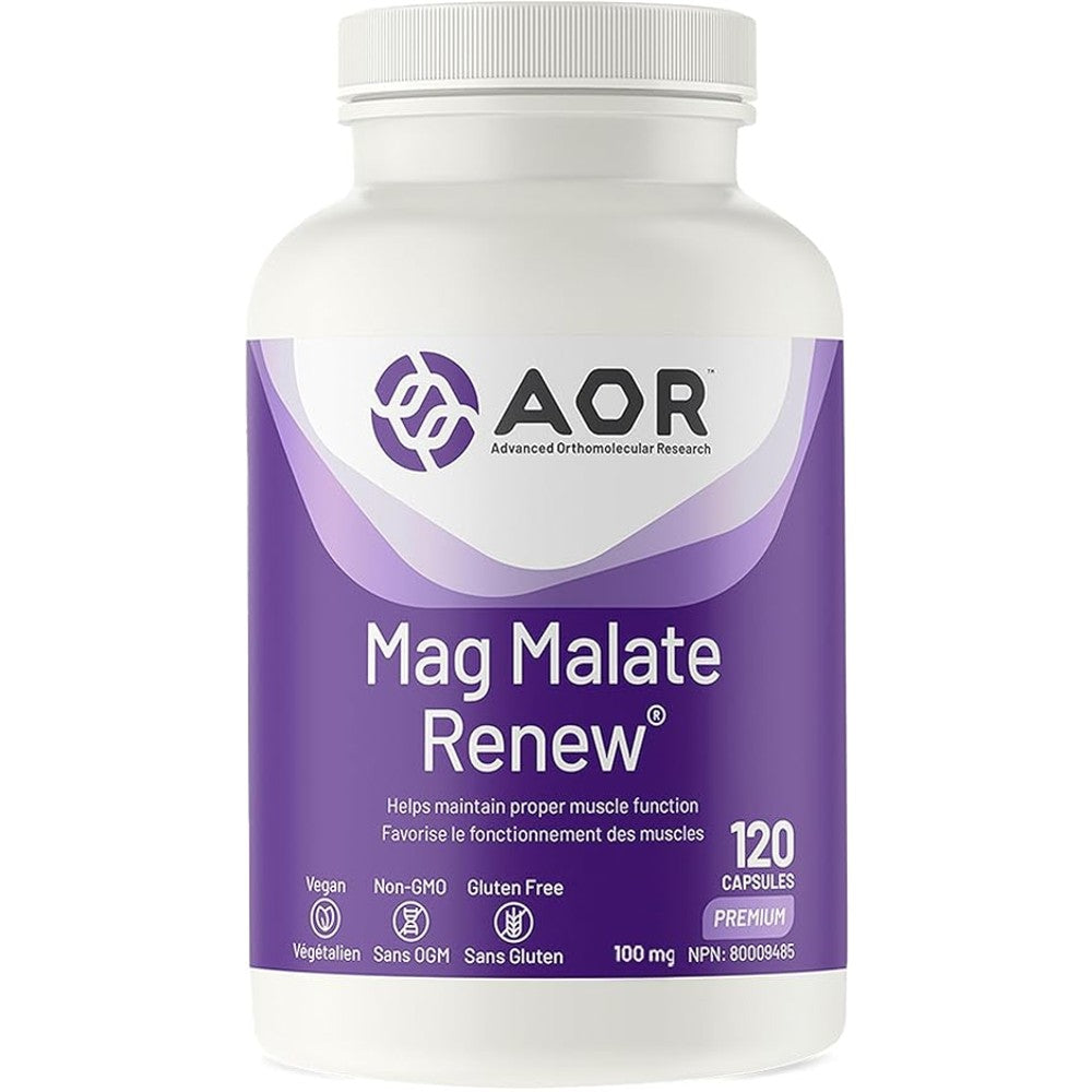 AOR Mag Malate Renew – Advanced Muscle &amp; Energy Support (120 Capsules)