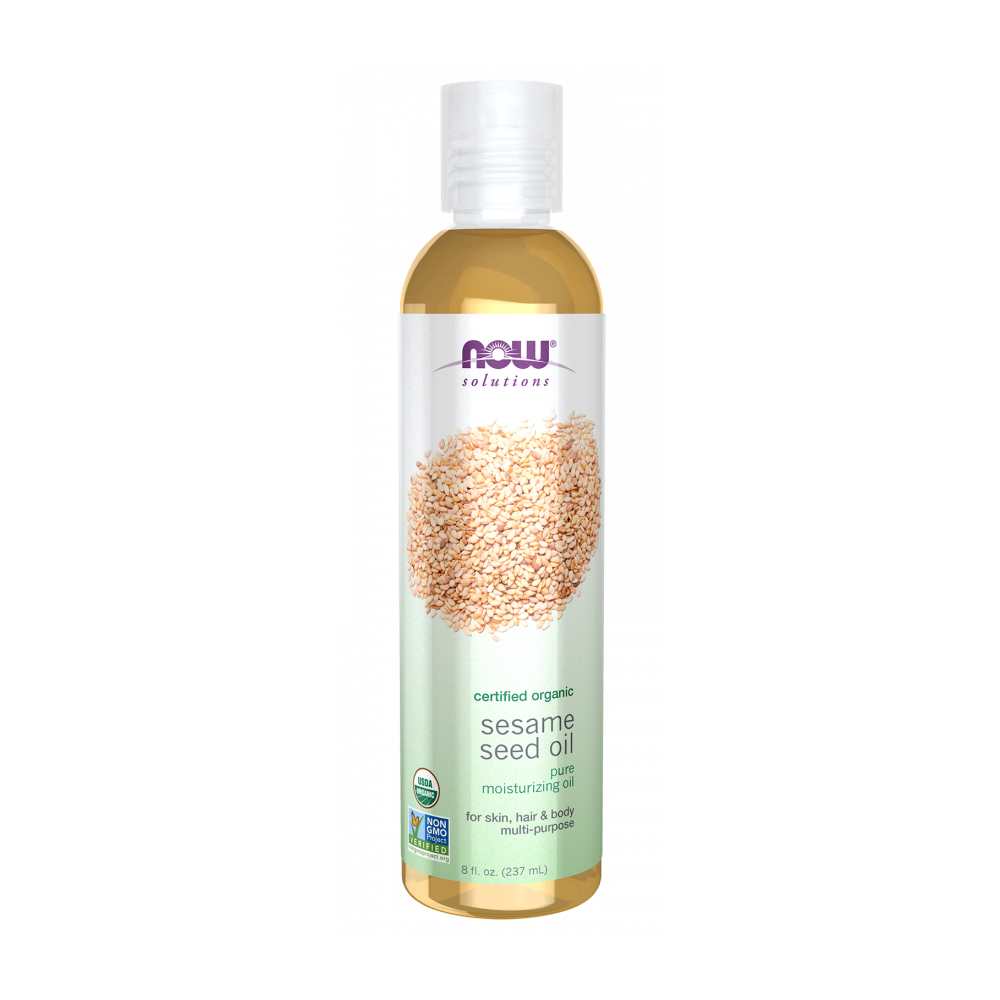 Now Foods Sesame Seed Oil – 100% Pure &amp; Certified Organic – Nutrient-Rich Skin &amp; Massage Oil – 237 M L