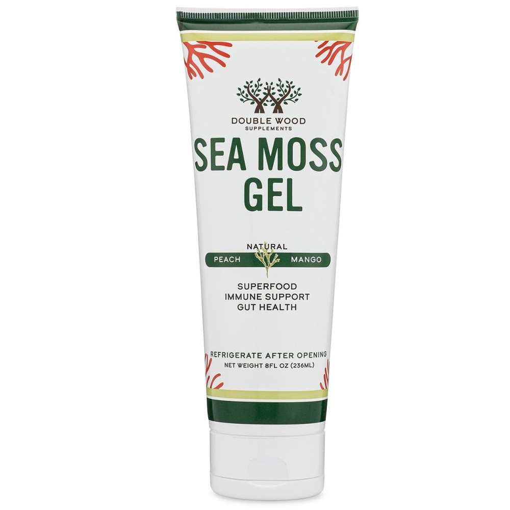 Double Wood Sea Moss Gel – Peach Mango Superfood for Immunity &amp; Digestion | 236 M L