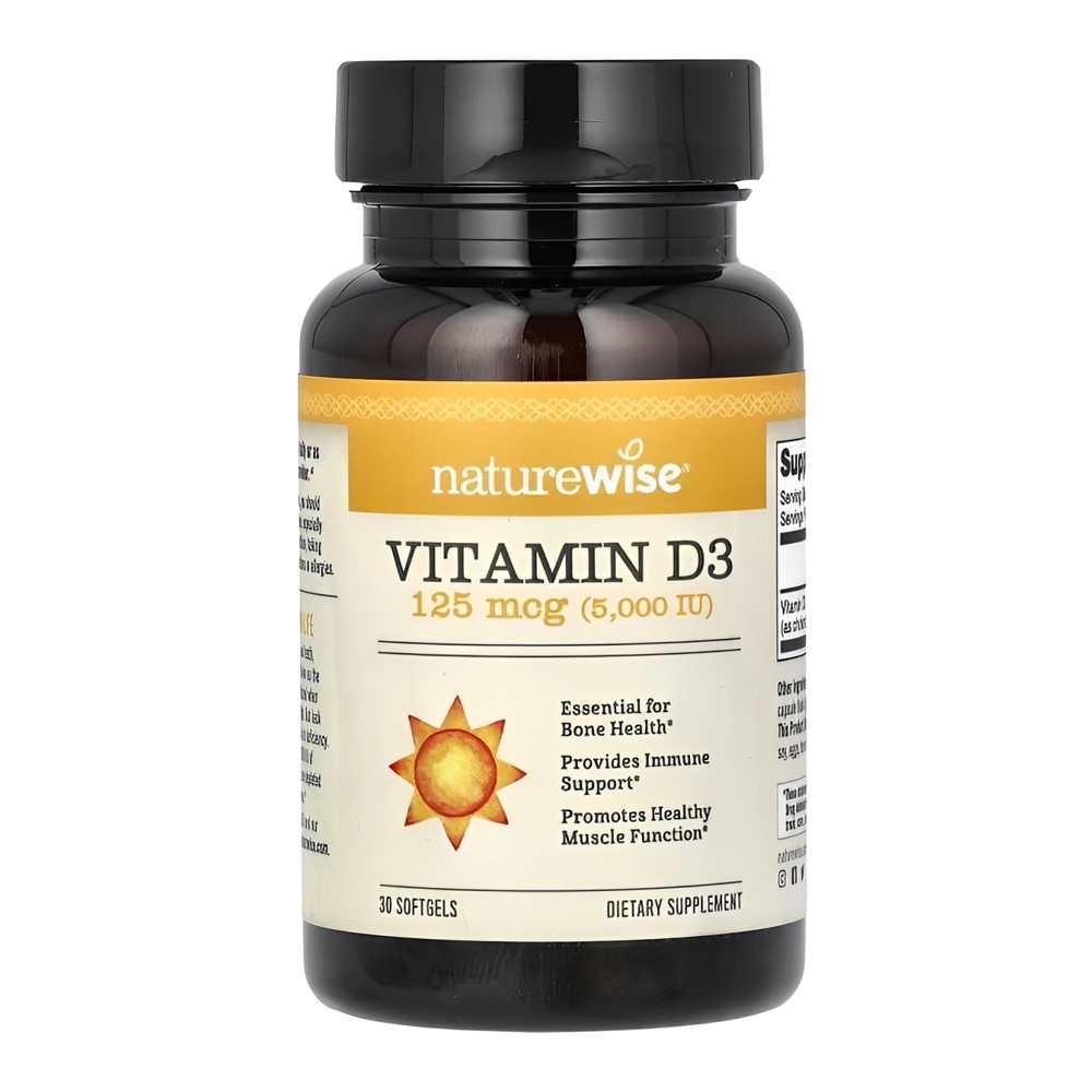 Nature Wise Vitamin D3 5000 Iu (125 Mcg) – Bone, Immune &amp; Muscle Support – 30 Softgels