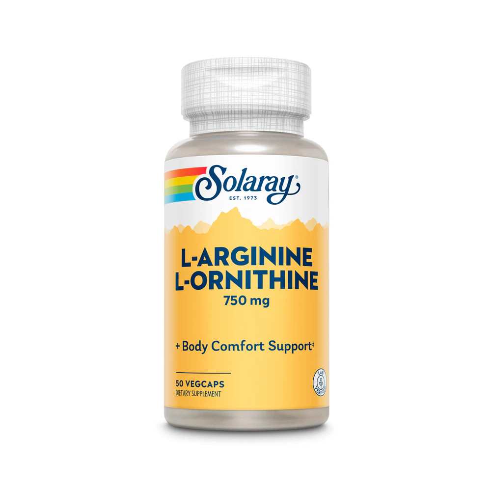 Solaray L-Arginine &amp; L-Ornithine, 750mg 50 Caps
