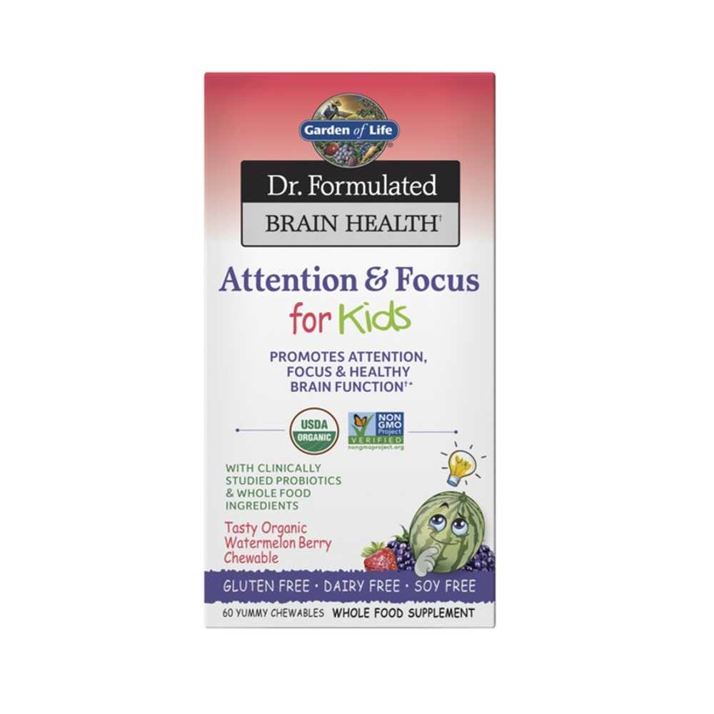 Garden of Life Dr. Formulated Attention &amp; Focus for Kids Watermelon Berry 60 Chewables