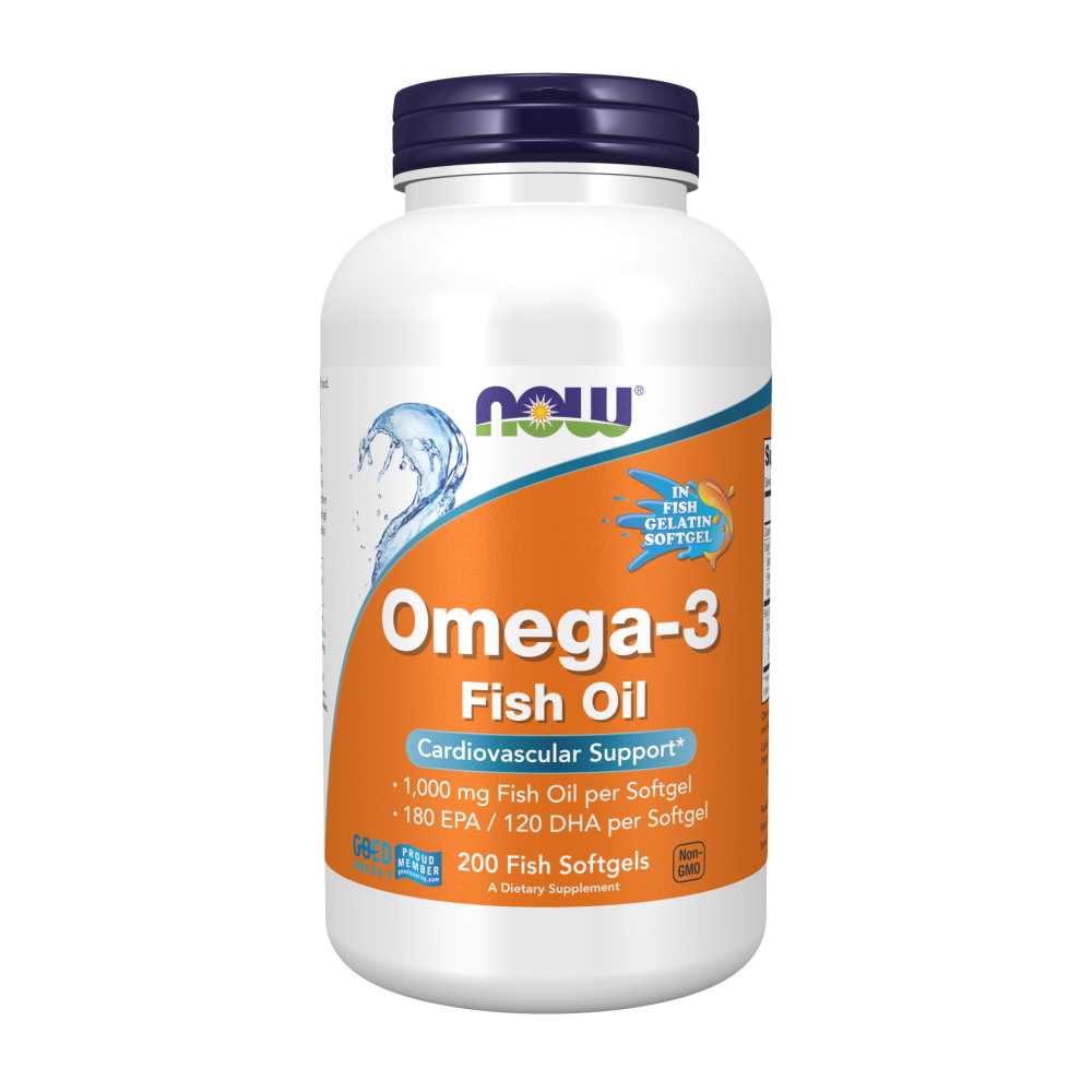 Now Foods Omega-3 Fish Oil 1,000 Mg – 180 Epa / 120 Dha – Cardiovascular &amp; Brain Support – 200 Softgels