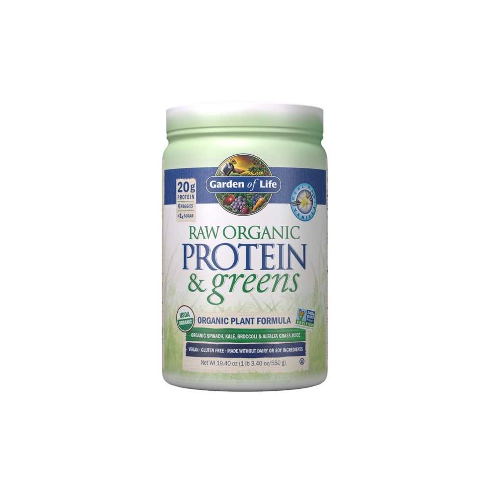 Garden of Life Raw Organic Protein &amp; Greens - Vanilla, 19.4 Oz (550 G)