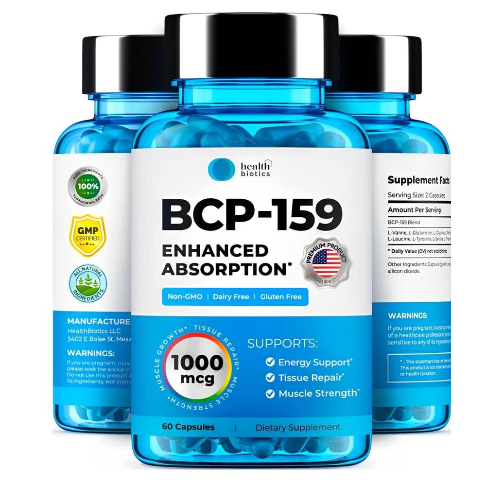 Health Biotics Bcp-159 – Enhanced Absorption | Energy, Tissue Repair &amp; Muscle Strength Support – 60 Capsules