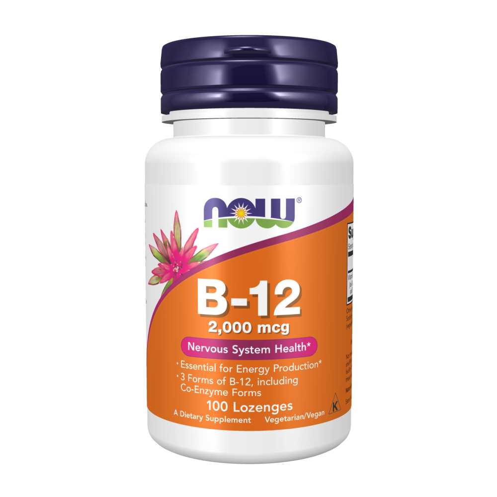 Now Foods B-12 2,000 Mcg – Triple-Form Co-Enzyme B12 for Energy &amp; Nervous System Support – 100 Lozenges
