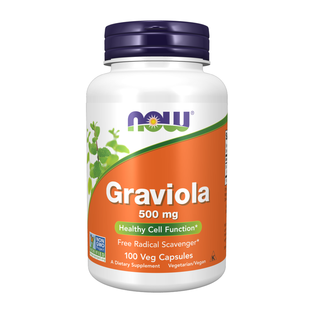 Graviola 500MG Veg Capsules By NOW Foods - Healthy Cell Functions &amp; Free Radical Scavenger