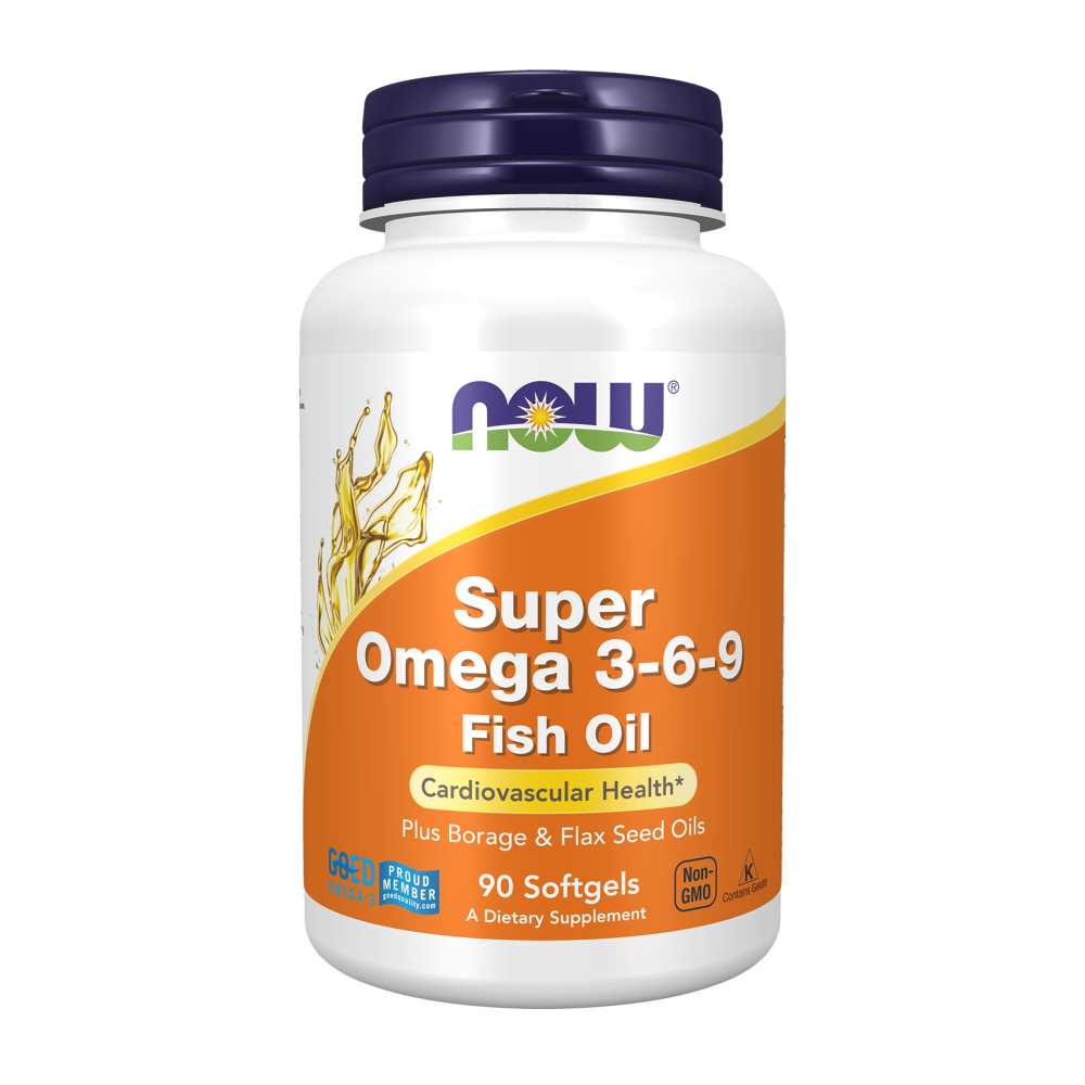 Now Foods Super Omega 3-6-9 Fish Oil with Borage &amp; Flax – 90 Softgels