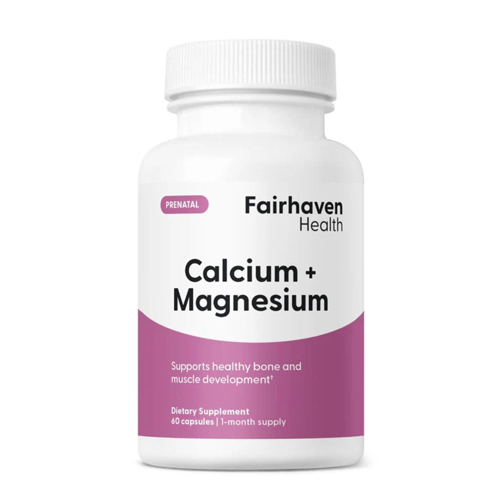 Fairhaven Health Prenatal Calcium + Magnesium – Bone &amp; Muscle Support | 30 Capsules – 1 Month Supply