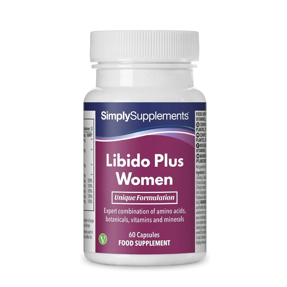 Simply Supplements Libido Plus Women – Expert Formula with Amino Acids, Botanicals, Vitamins &amp; Minerals, 60 Capsules, Food Supplement