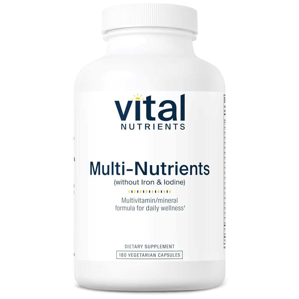 Vital Nutrients Multi-Nutrients – Iron &amp; Iodine-Free Formula | 180 Vegetarian Capsules