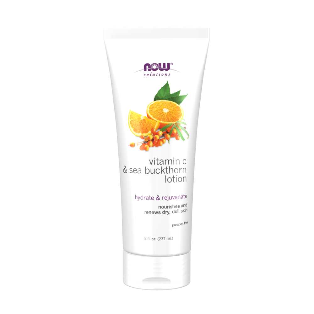 Now Foods Vitamin C &amp; Sea Buckthorn Lotion – Hydrate &amp; Rejuvenate – Nourishes and Renews Dry, Dull Skin – 237 M L