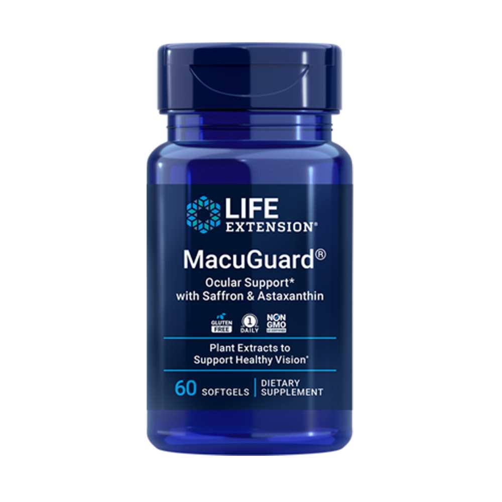 Life Extension Macu Guard® Ocular Support with Saffron &amp; Astaxanthin 60 Softgels