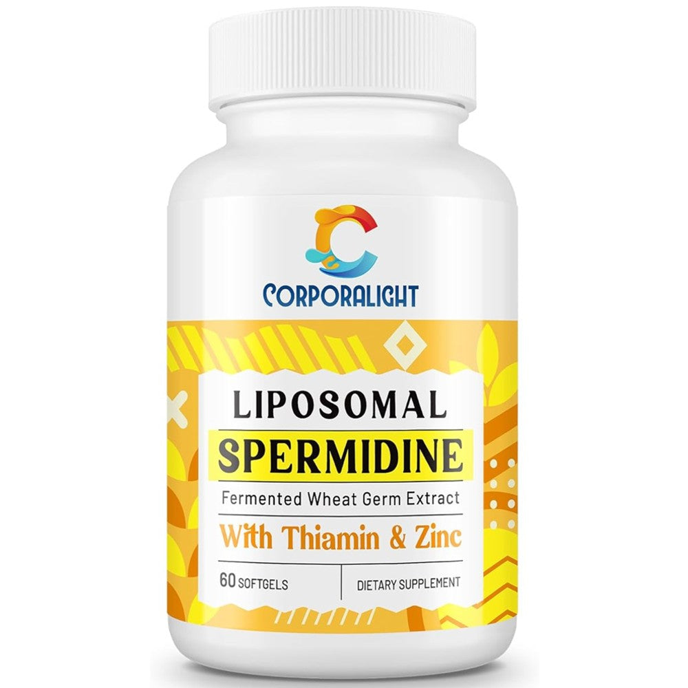 Corporalight Liposomal Spermidine Softgels – Premium Wheat Germ &amp; Zinc Formula (60 Count)