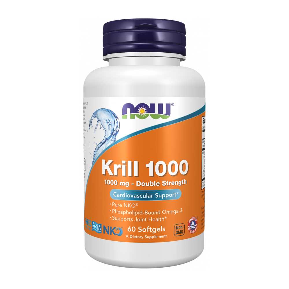 Now Foods Krill 1000mg – Double Strength Omega-3 for Heart &amp; Joint Health – 60 Softgels