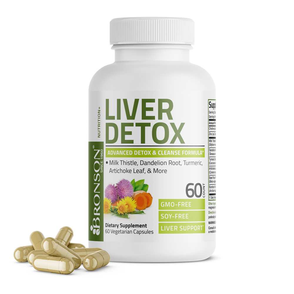 Bronson Vitamins Liver Detox Advanced Detox &amp; Cleansing Formula 60 Caps