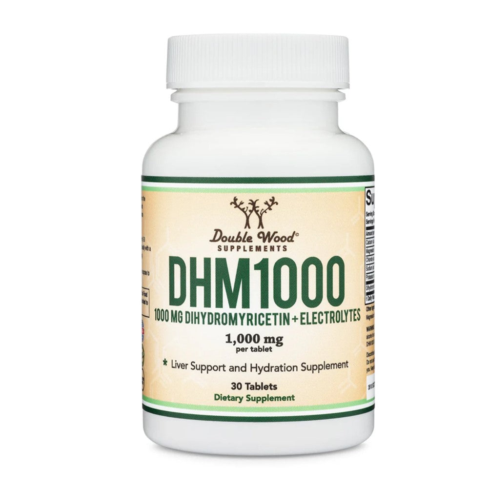 Double Wood Supplements DHM 1000 – 1000mg Dihydromyricetin + Electrolytes | Liver Support &amp; Hydration – 30 Tablets
