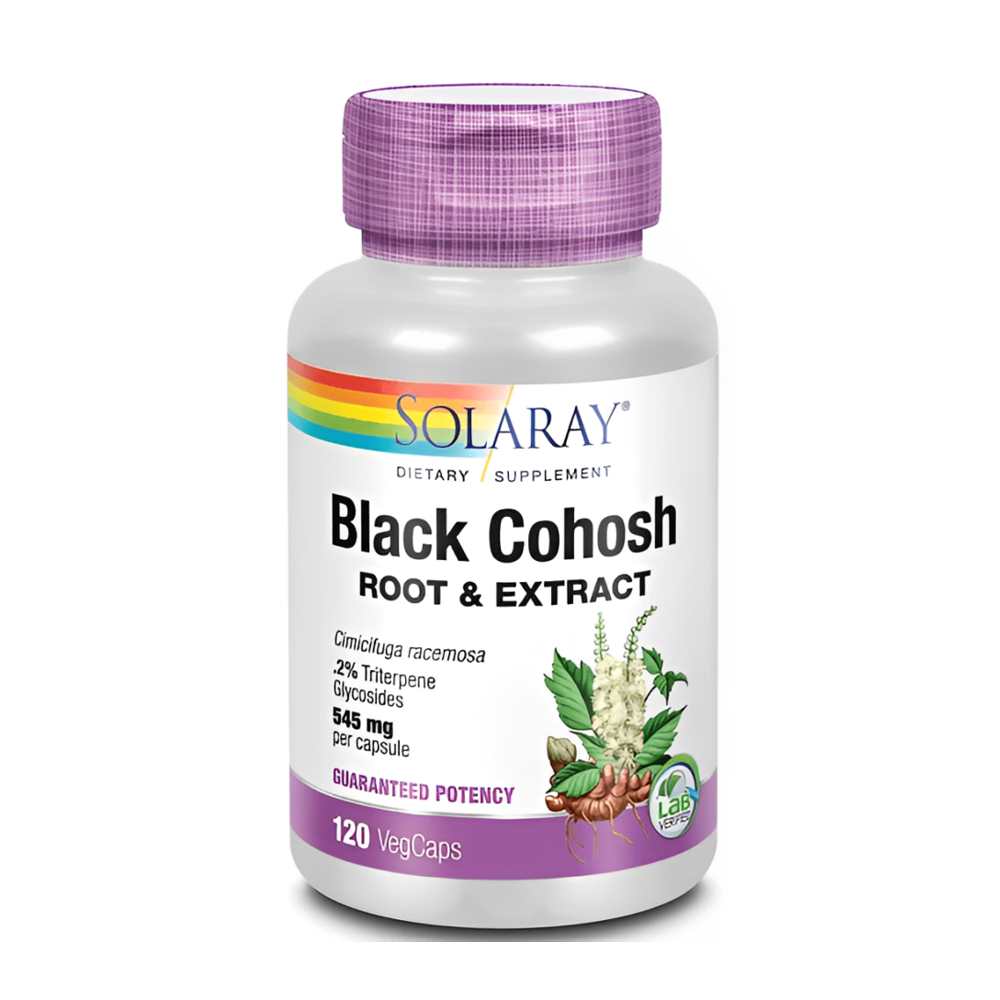 Solaray Black Cohosh Root &amp; Extract 545mg, 120 Capsules, Women's Health Support