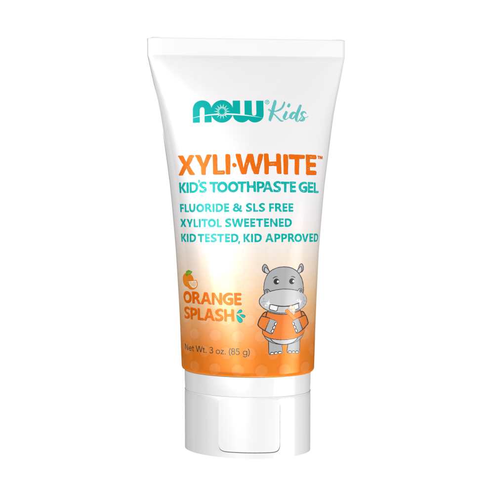 Now Foods Xyli-White Kid's Toothpaste Gel – Orange Splash – Fluoride &amp; Sls-Free Formula – 3 Oz (85 G)