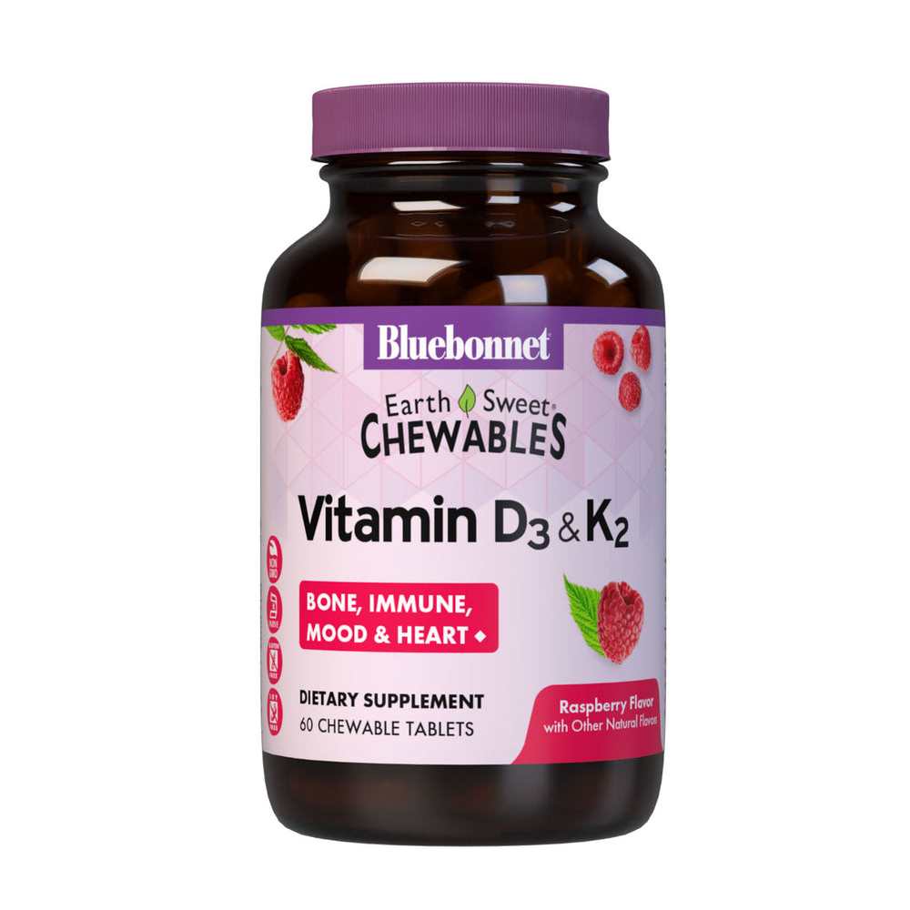 Bluebonnet Nutrition Earthsweet Chewables Vitamin D3 &amp; K2 60 Tabs