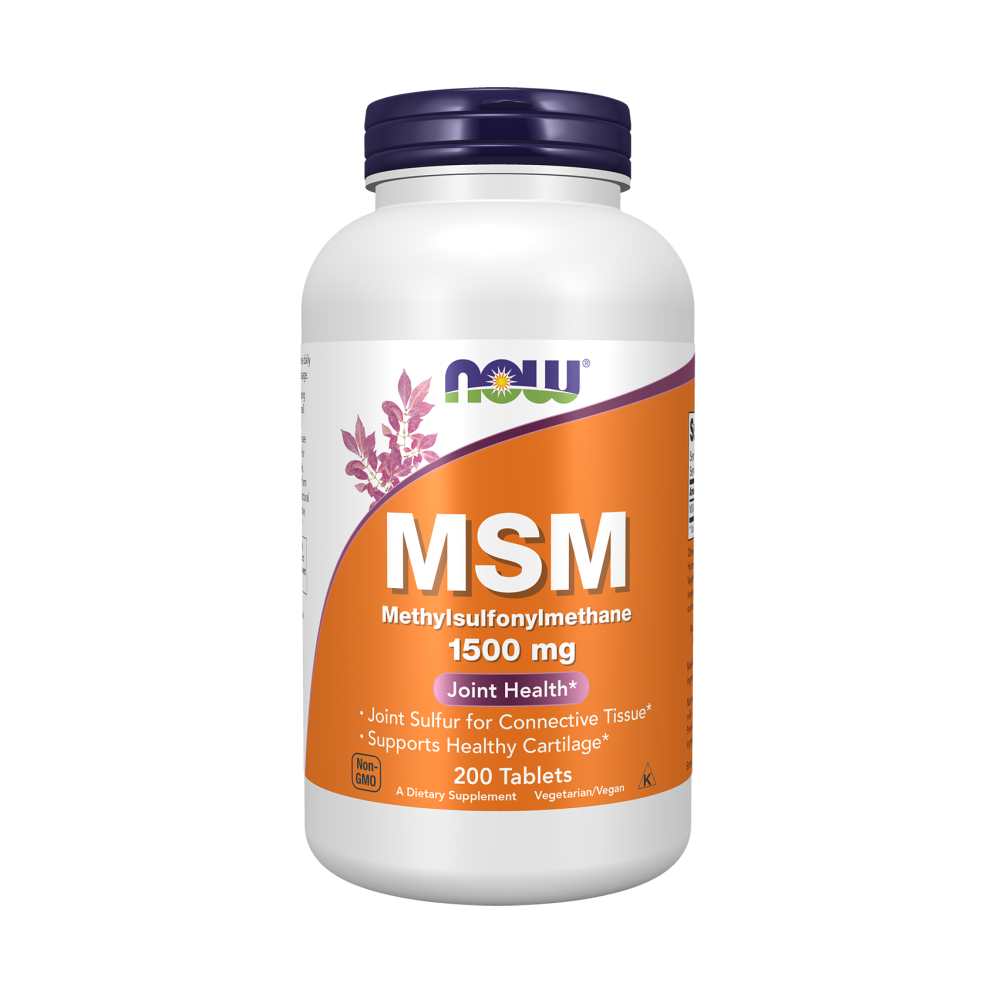 Now Foods MSM – High Potency 1500mg for Joint Comfort &amp; Flexibility | 200 Vegan Tablets