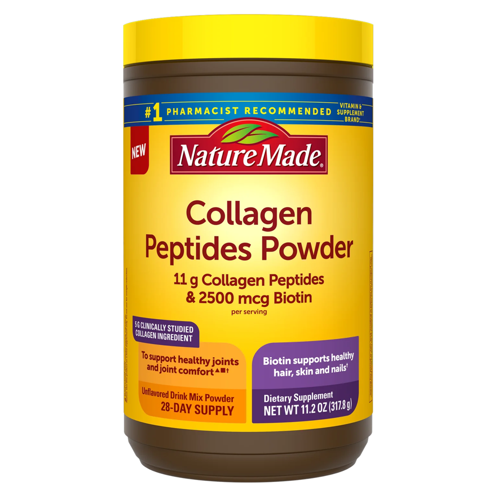 Nature Made Collagen Peptides Powder – 11g Collagen &amp; 2500mcg Biotin | Joint, Skin &amp; Hair Support