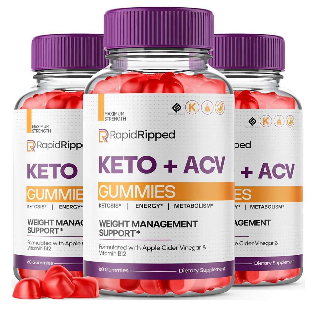 Rapid Ripped Keto + Acv Gummies Maximum Strength | Ketosis &amp; Weight Support | 60 Gummies