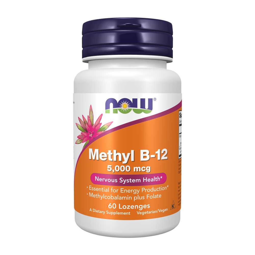 Now Foods Methyl B-12 5000 Mcg + Folate – Energy &amp; Nerve Health – 60 Lozenges