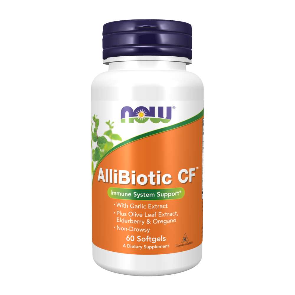 Now Foods Allibiotic Cf – Garlic, Elderberry, Olive Leaf &amp; Oregano Immune Blend | 60 Softgels