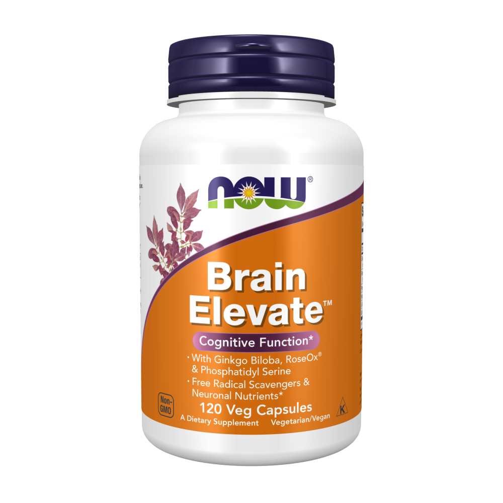 Now Foods Brain Elevate™ – Mental Clarity &amp; Memory Support Formula with Ginkgo &amp; Neuronal Nutrients – 120 Vegan Capsules