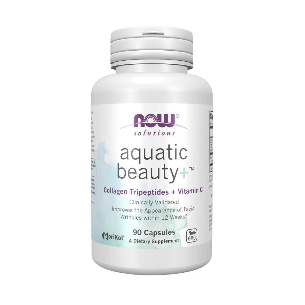 Now Foods Aquatic Beauty+™ – Marine Collagen &amp; Astaxanthin Complex – Skin, Hair &amp; Nail Support Capsules – 90 Count