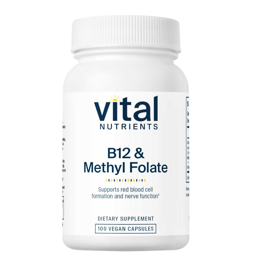 Vital Nutrients B12 &amp; Methyl Folate 100 Caps