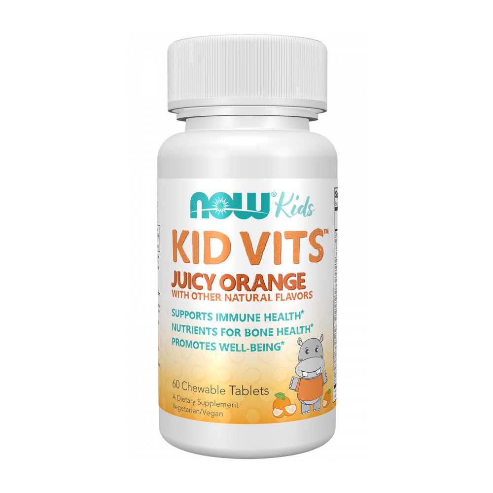 Now Foods Kid Vits – Juicy Orange Multivitamin for Immune &amp; Bone Health – 60 Chewable Tablets